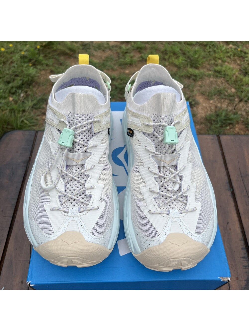 HOKA Women's Hopara 2 Hiking Sandals Size 8 B - Alabaster/Snow Melt $140 MSRP - Picture 2 of 8